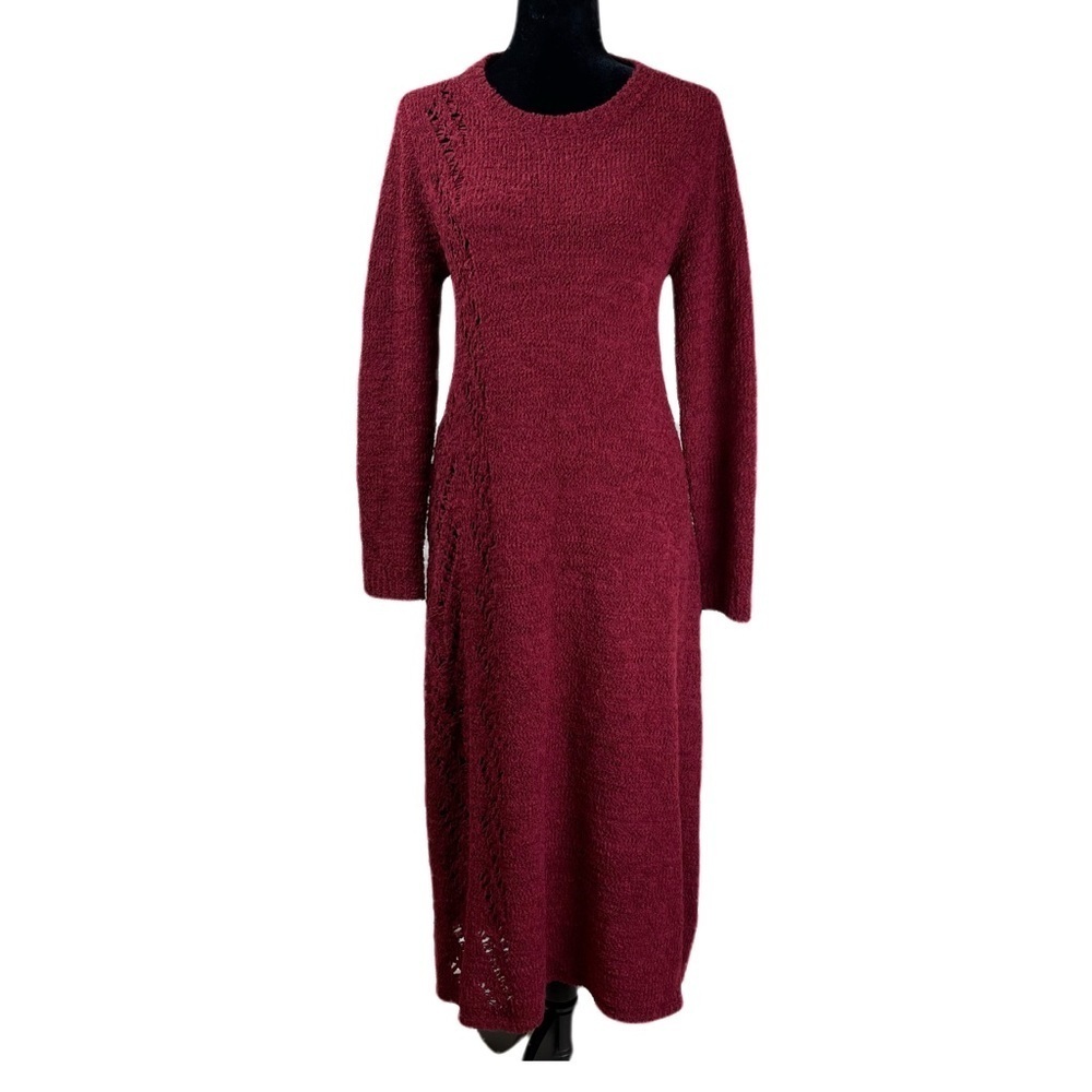 ✅ Life on the left Wine color Knitted Maxi dress M